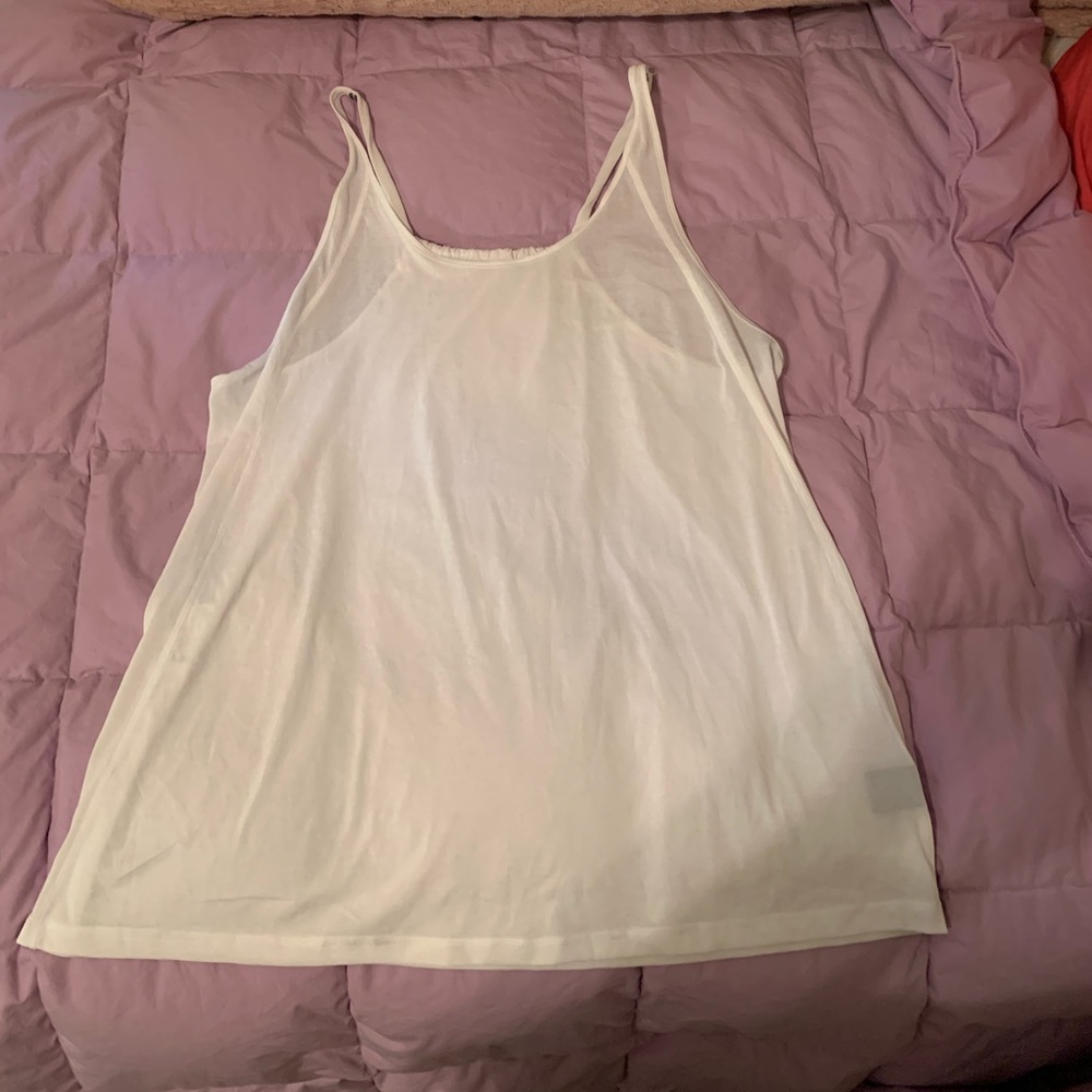 White athletic tank top